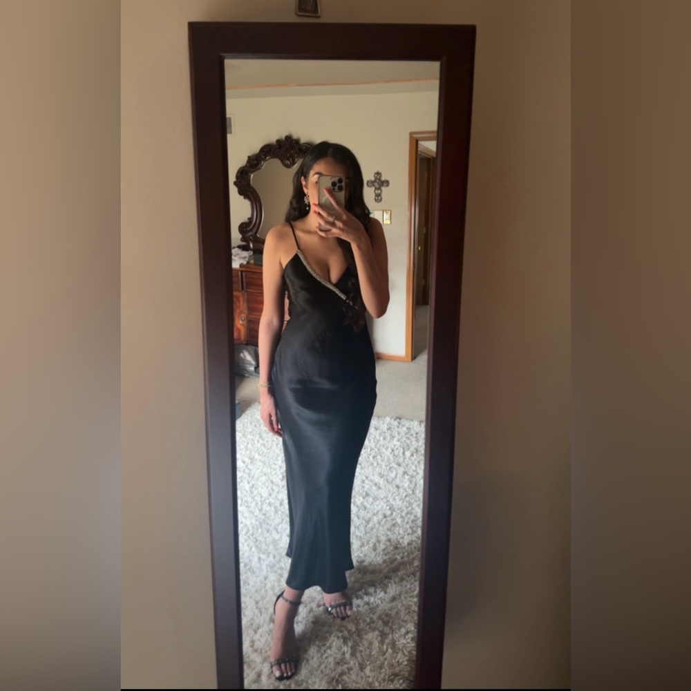 Zara- Satin Effect Rhinestone Dress